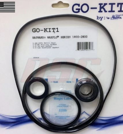 [GO-KIT1-9] Repuesto Kit de sellos de bomba MAX FLO SERIES 1800-2800 GO-KIT1-9 HAYWARD (Sello mecánico-Empaque trampa-Empaque difusor-Empaque tapa-grasa)  