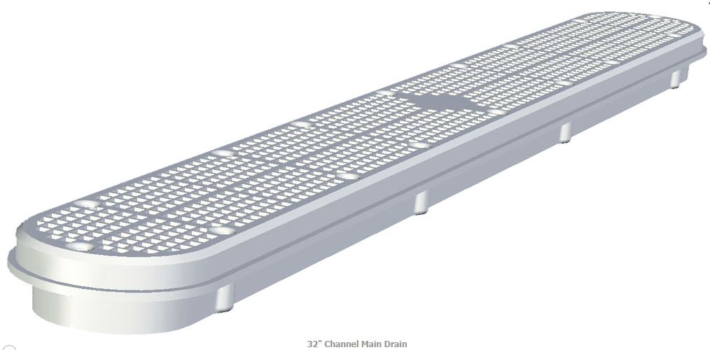 TAPA PARRILLA De Fondo RECTANGULAR 32"x2" (81 cm largo) (5 cm ancho) (14 cm alto) Color Blanco