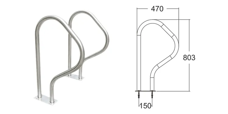 Pasamanos Figura 4 ACERO INOXIDABLE XCH-PK (80cmx47Cm) XCH-PK-ARB