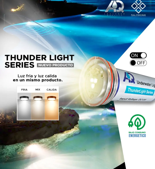 FOCO THUNDER LIGHT SERIES LUZ LED SPA sin nicho para salida de 1.5" LUZ BLANCA FPAQTLW100T2