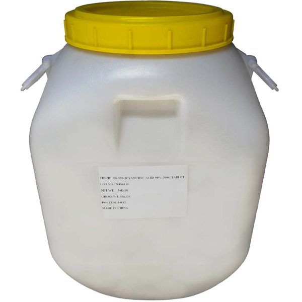 CUÑETE ACIDO TRICLORO TABLETAS 90% NSF 50 kg