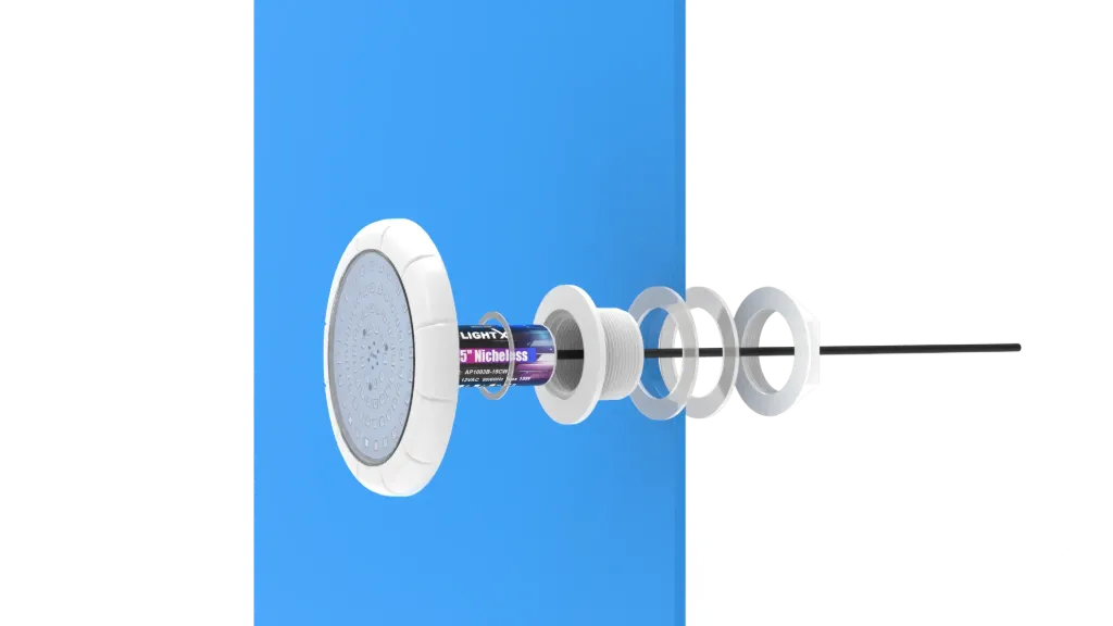 Foco X-LIGHT (MODELO ABS) PISCINA/JACUZZI RGBW COLOR AC12V 12W 100FT CABLE  (CONTROL PENTAIR)