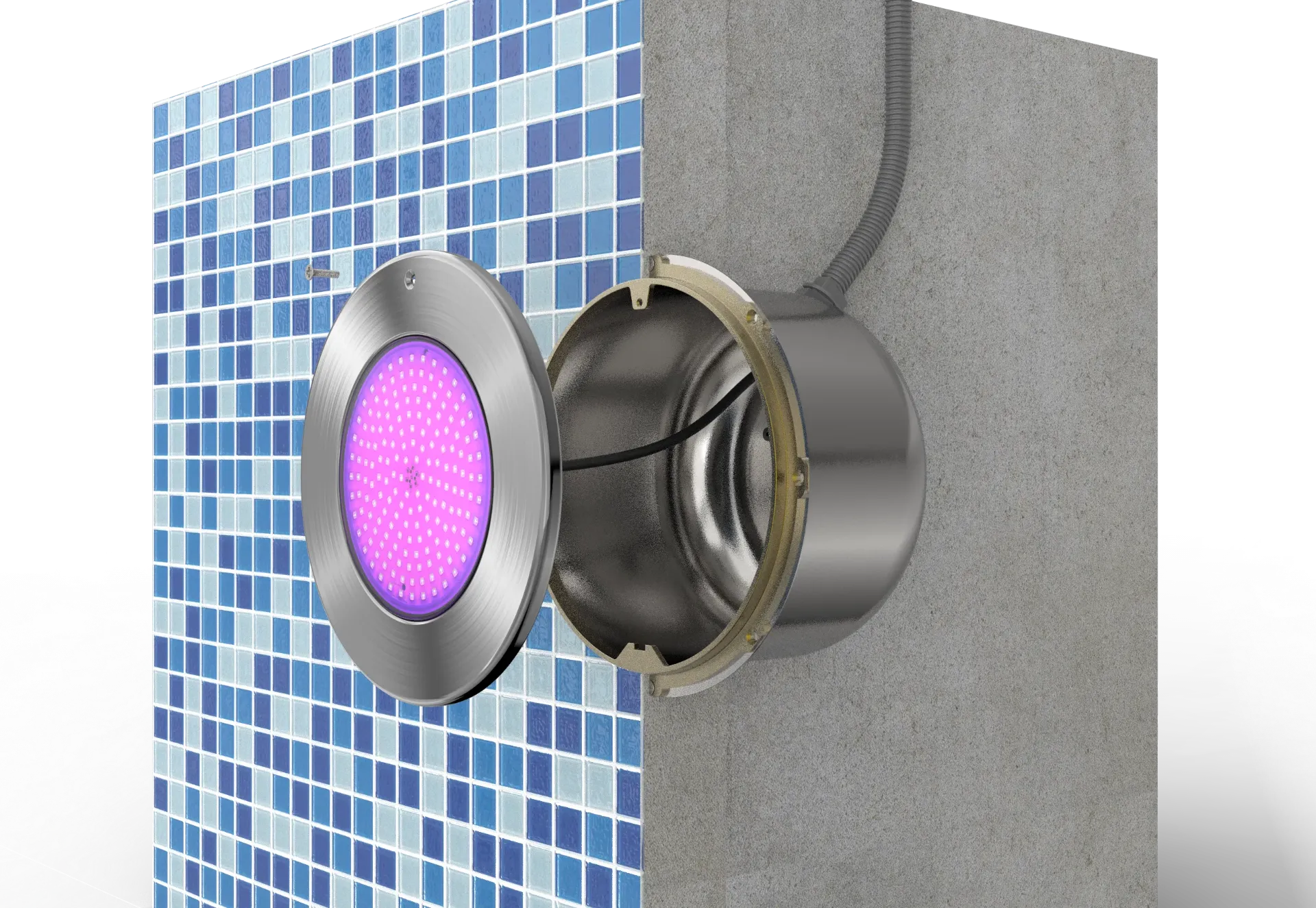 FOCO PARCHE JACUZZI/SPA X-LIGHT LUZ LED RGBW PARCHE RGB 10W 12V INOX cable50FT 15cmx28cm (6") (INCLUYE CONTROL) XCH-EV-4012-10CR-50