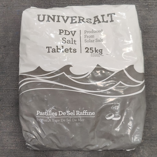 [UNIVERSALT] SAL en PASTILLA Saco de 25kg para SUAVIZADOR- UNIVERSALT