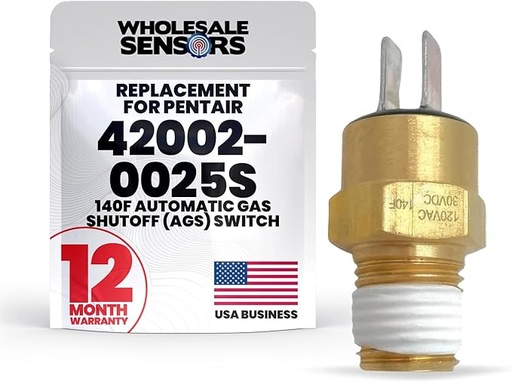 [42002-0025S] Sensor reemplazo para interruptor de apagado automático de gas (AGS) Pentair 42002-0025S 140F para calefacción de piscina y spa sistemas eléctricos